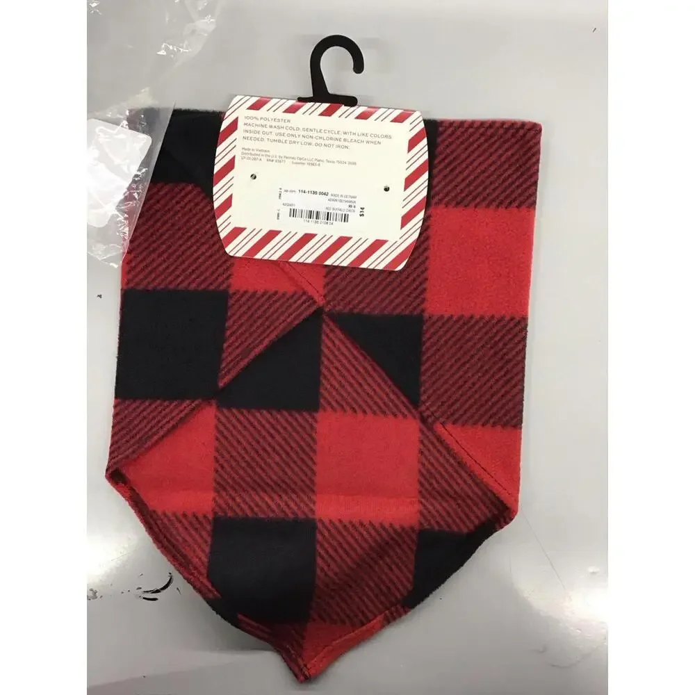 Pet bandana. Roth pole red buffalo check size small/XS new from JCPenney